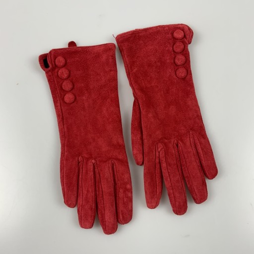 Zdjęcie oferty: H&M czerwona skorzane rękawiczki eleganckie S