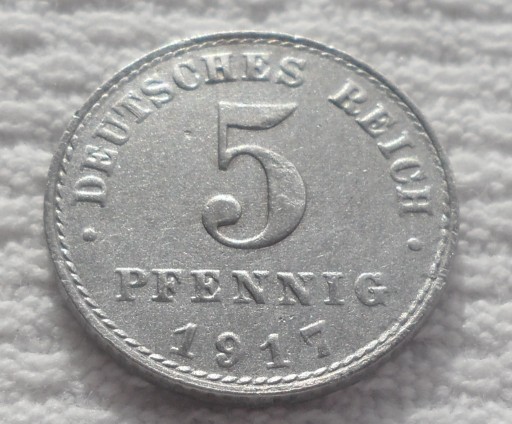 Zdjęcie oferty: Wilhelm II 5 pfennig fenigów 1917 A Berlin Stal