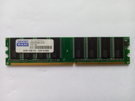 Zdjęcie oferty: Pamięć RAM 1GB DDR PC3200 400MHz GOODRAM