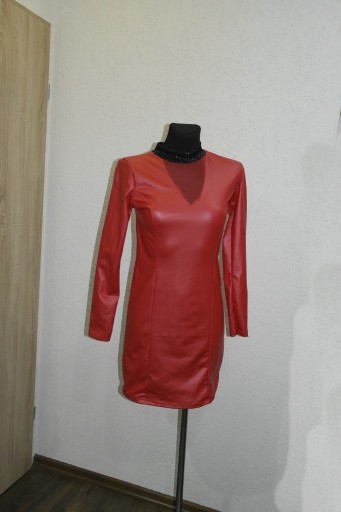 Zdjęcie oferty: Ekoskóra czerwona sukienka 36  38