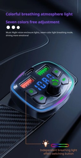 Zdjęcie oferty: Ładowarka samochodowa Bluetooth Q7 nadajnik FM