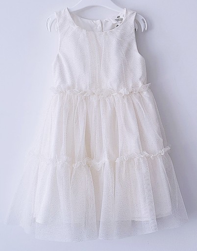 Zdjęcie oferty: Nowa śmietankowa tiulowa sukienka z brokatem H&M 110