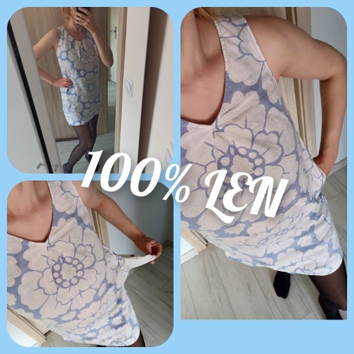 Zdjęcie oferty: Sukienka tunika lniana 100% len naturalny letnia 