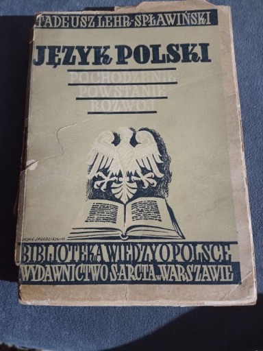 Tadeusz LehrSpławiński Język polski. 1947. Jasionka Kup teraz na