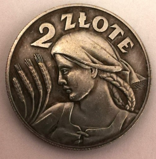 Zdjęcie oferty: 2 złote 1925 z kropką żniwiarka kobieta i kłosy zł