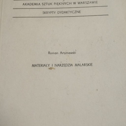 Zdjęcie oferty: "Materiały i narzędzia malarskie" Romana artymowsk