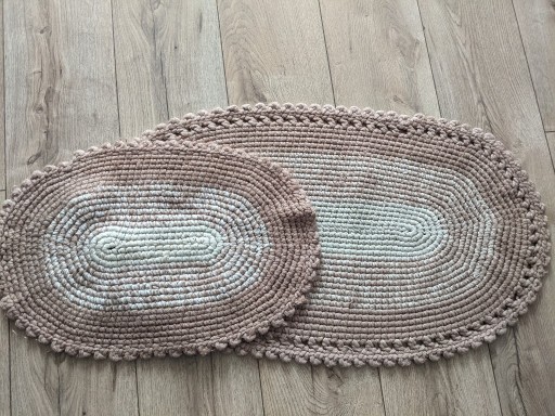 Zdjęcie oferty: Dywan dywany komplet szydełkowe Hand Made beż 2szt