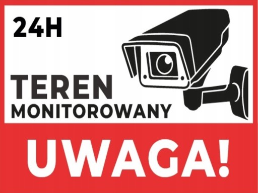 Zdjęcie oferty: TABLICA PCV 20x15 UWAGA TEREN OBIEKT MONITOROWANY