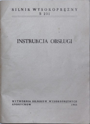 Zdjęcie oferty: Instrukcja obsługi katalog silnik S 231 66.r PDF