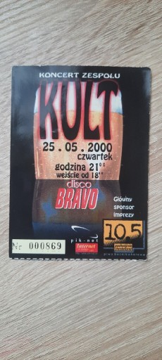 Zdjęcie oferty: KULT Bilet z koncertu w Gliwicach