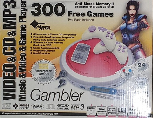 Zdjęcie oferty: Konsola 3w1 Manta Gambler VCD-003 gry Pegasus MP3