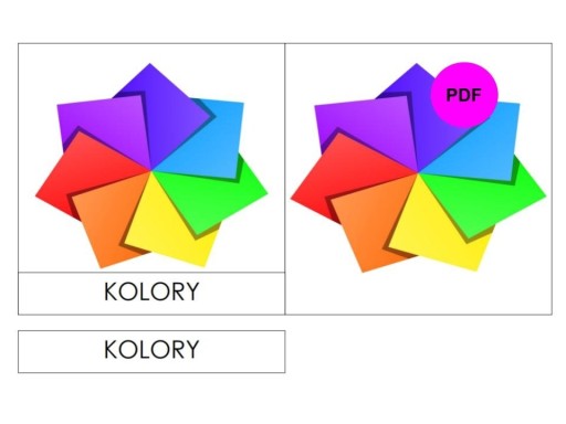 Zdjęcie oferty: Karty Montessori  trójdzielne KOLORY PDF fiszki