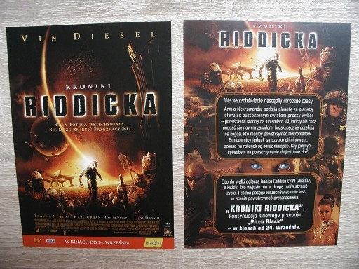 Zdjęcie oferty: KRONIKI RIDDICKA \ PITCH BLACK - Ulotka kinowa