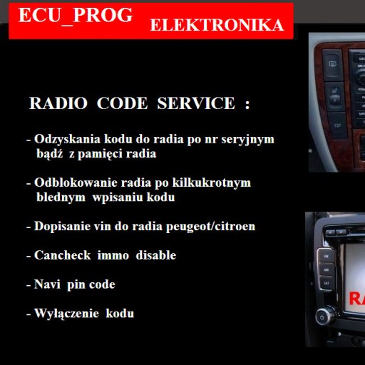 Zdjęcie oferty: RADIO  CODE  SERVICE 