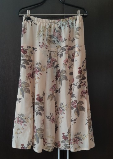 Zdjęcie oferty: spódnica midi kremowa kwiaty 38/M gumka w pasie