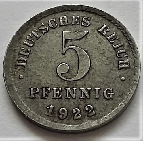 Zdjęcie oferty: NIEMCY - 5 pfennig z 1922 r