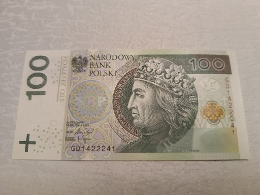 Zdjęcie oferty: Banknot 100 zł GD 1422241 RADAR UNC 