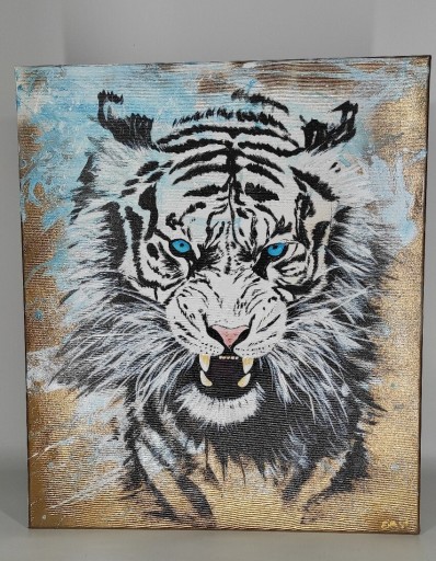 Zdjęcie oferty: Obraz na płótnie duży akrylowy abstrakcja tygrys z
