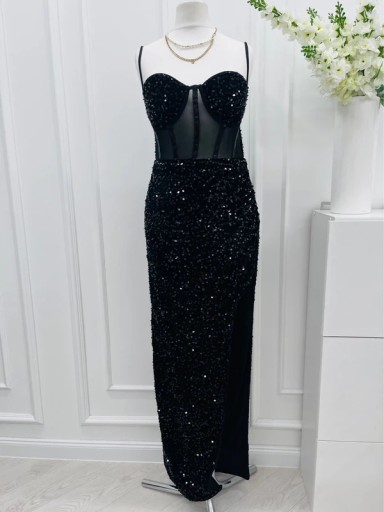 Zdjęcie oferty: Suknia cekinowa maxi wieczorowa na studniówkę bal 38 M 