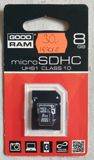 Zdjęcie oferty: Karta pamięci micro SDHC 8 GB
