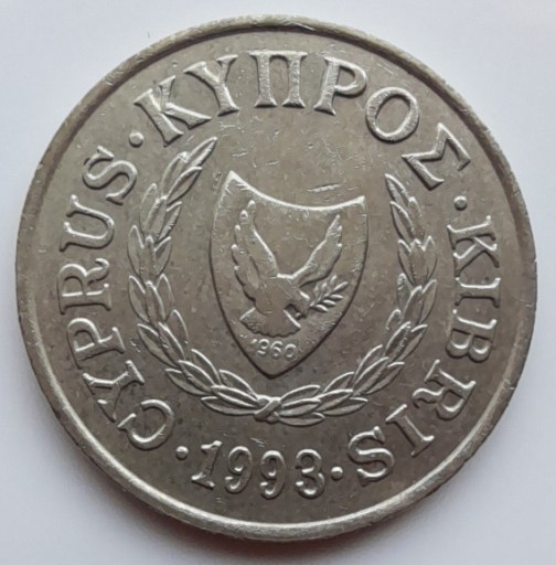 Zdjęcie oferty: Cypr 20 centów, 1993