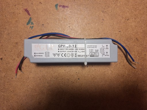 Zdjęcie oferty: Zasilacz LED GLP 60 12 60W 12V 5A hermetyczny IP67