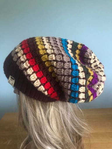 Zdjęcie oferty: Czapka handmade szydełko boho beanie smerfetka