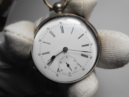 Zdjęcie oferty: Duży zegarek Kieszonkowy, Kluczykowy, koperta  ze srebra - Ag. 