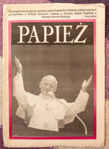 Zdjęcie oferty: Papież Jan Paweł II program pobytu w Polsce 1987