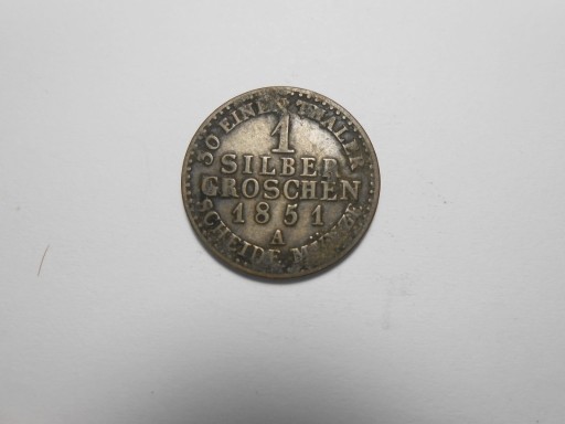 Zdjęcie oferty: Prusy , Grosz 1855 , srebro , ładny , oryginał! 