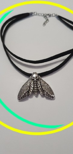 Zdjęcie oferty: Naszyjnik choker ćma Czaszka rock metal gotyk