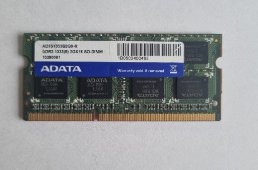 Zdjęcie oferty: Pamieć RAM 2GB DDR3 1333MHz Laptop