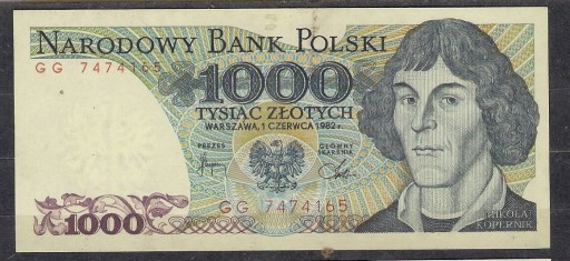 Zdjęcie oferty: Polska 1982, 1000zł, GG7474165