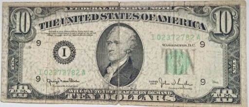 Zdjęcie oferty: 10 dolarów banknot USA 1950 rok