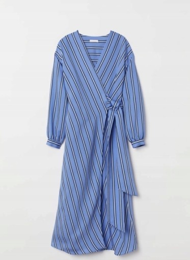 Zdjęcie oferty: Niebieska wiązana sukienka w paski H&M 36 / S
