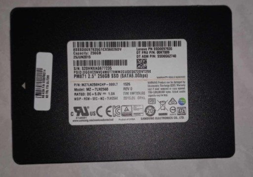 Zdjęcie oferty: Dysk SSD 256gb (SATA6.0Gbps) Samsung