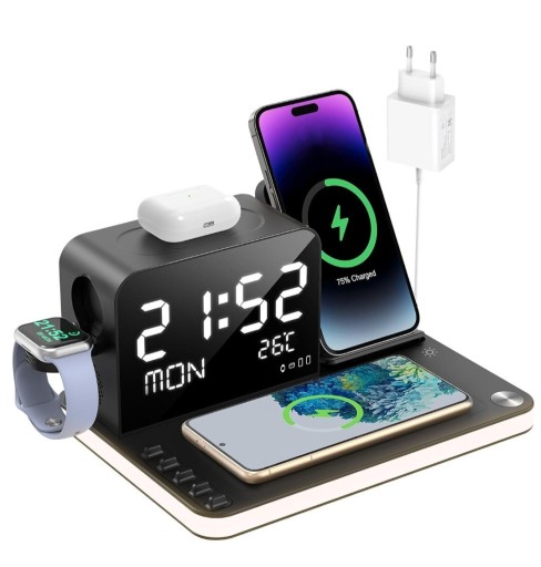 Zdjęcie oferty: Stacja ladujaca 7 w 1 zegarek , lampka nocna 