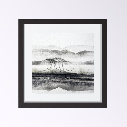 Zdjęcie oferty: Rysunek| wzgórza I| tusz |30 x 30 cm.