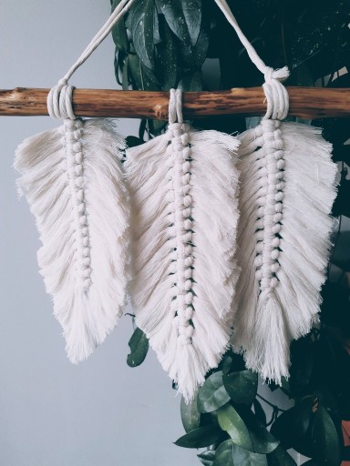 Zdjęcie oferty: Liście listki boho na ścianę, makrama, handmade