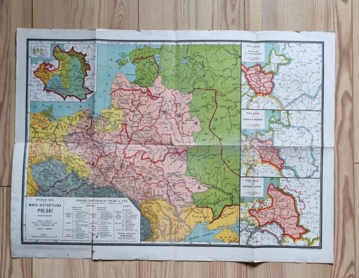 Zdjęcie oferty: Mapa Historyczna Polski W. Heck 1930