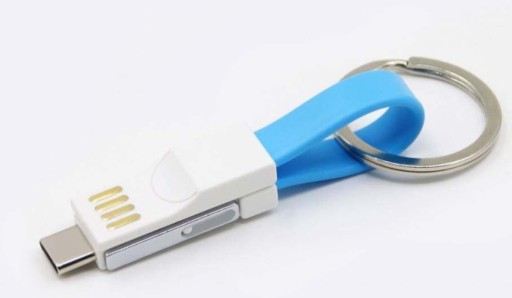 Zdjęcie oferty: Kabel USB 3w1 brelok magnes niebieski