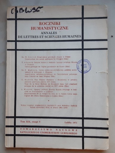 Zdjęcie oferty: RH 19 1971 Konstrukcja gotyckich ołtarzy w Polsce 