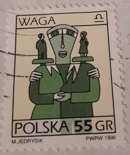 Zdjęcie oferty: Znaczek pocztowy stemplowany Polska 55g, Waga 1996