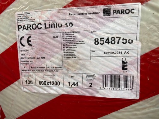 Zdjęcie oferty: Wełna Paroc linio10 12cm ok 53m2 nowa 