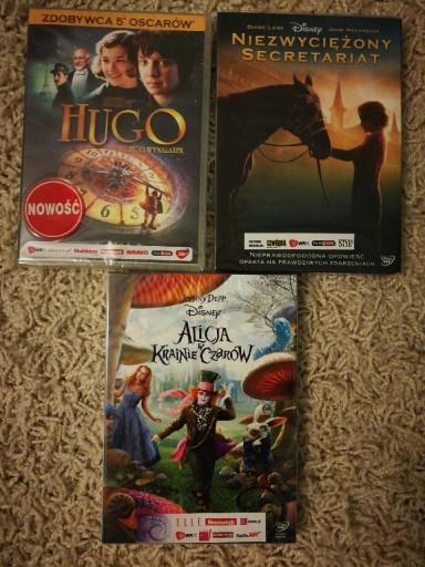 Zdjęcie oferty: Hugo, Alicja, Niezwyciężony (DVD, nowe)