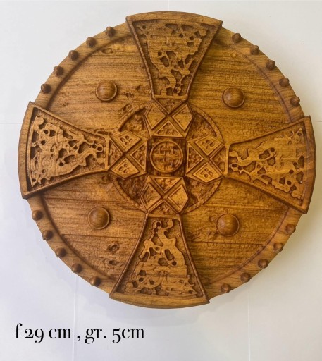Zdjęcie oferty: drewniana rzezbiona tarcza wikinga