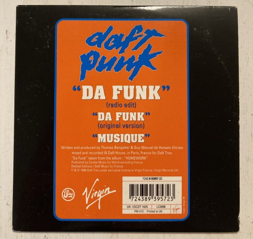 Zdjęcie oferty: daft punk - da funk CD Single 1996 Homework