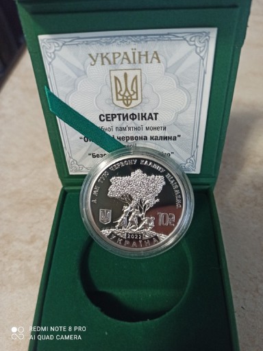 Zdjęcie oferty: 10 hrywien, czerwona kalina, srebro.