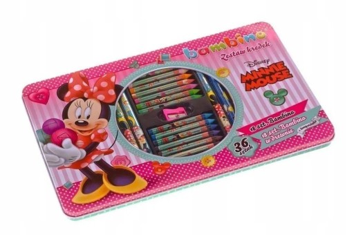 Zdjęcie oferty: Kredki Bambino MYSZKA MINNIE Pudełko Metalowe 36 SZT.