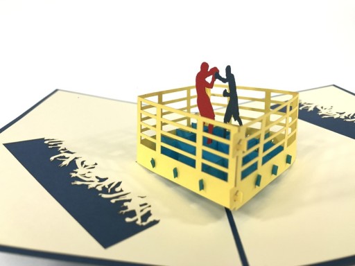 Zdjęcie oferty: Kartki 3D pop up Boks, Muay Thai walcząc w ringu